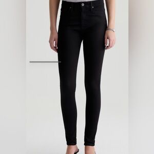 AG women’s “Farrah” Black Distressed Skinny Jeans